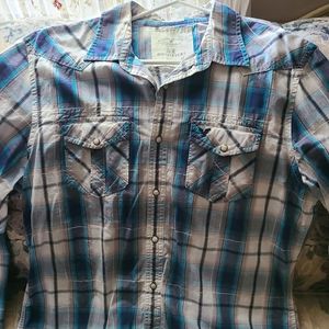 men's AE button up plad shirt 2xl